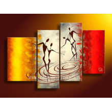 Decorative 4-panel Dancer Oil Painting